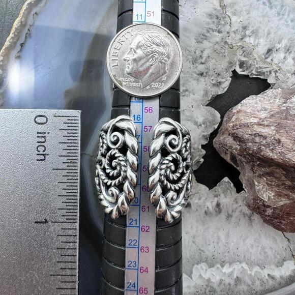 Carolyn Pollack Sterling Silver Decorated Engraved Adjustable Ring S 9 For Women - Picture 9 of 10